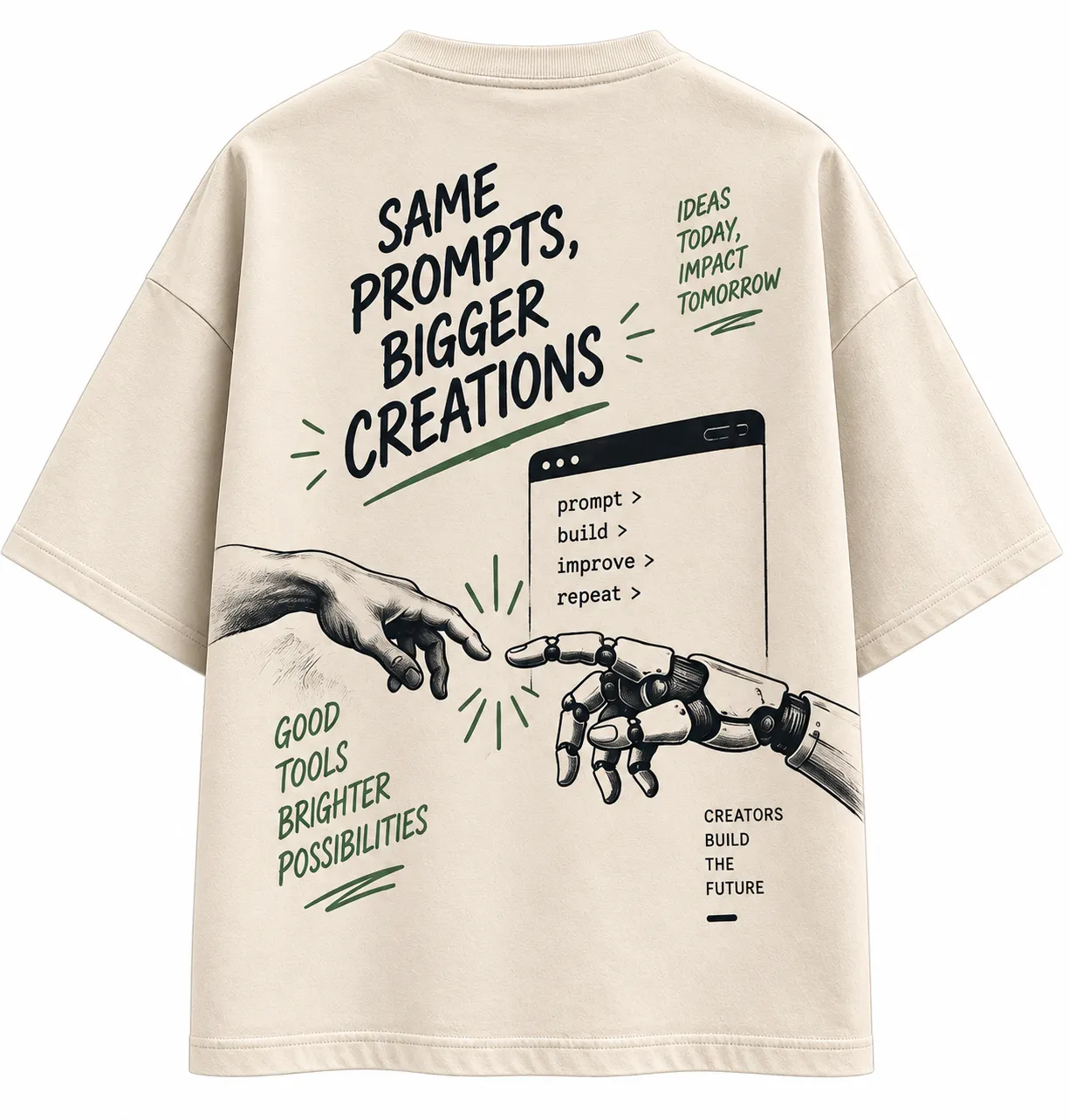 Same Prompts Bigger Creations AI T-Shirt