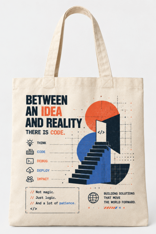 Between an Idea and Reality – Natural Canvas Tote Bag