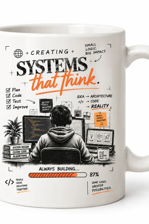 Systems That Think – White Ceramic Developer Mug
