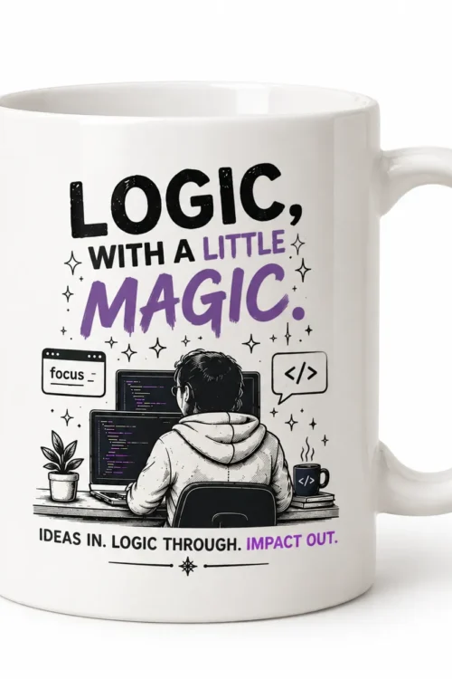 Logic, With a Little Magic – White Ceramic Developer Mug