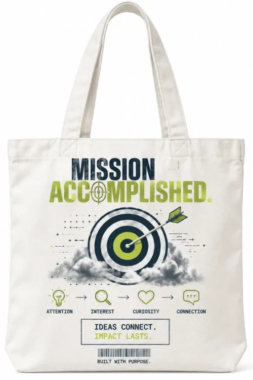 Mission Accomplished – Marketing Graphic White Tote Bag
