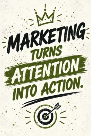 Marketing Turns Attention Into Action – A4 Poster