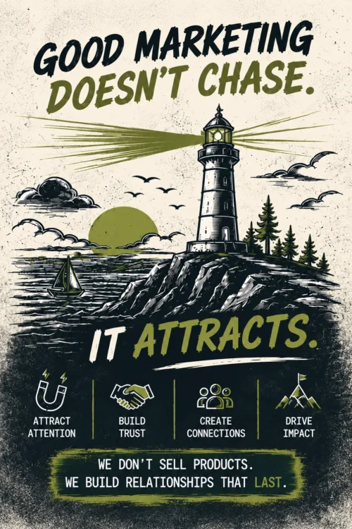 Good Marketing Doesn’t Chase – Marketing Poster