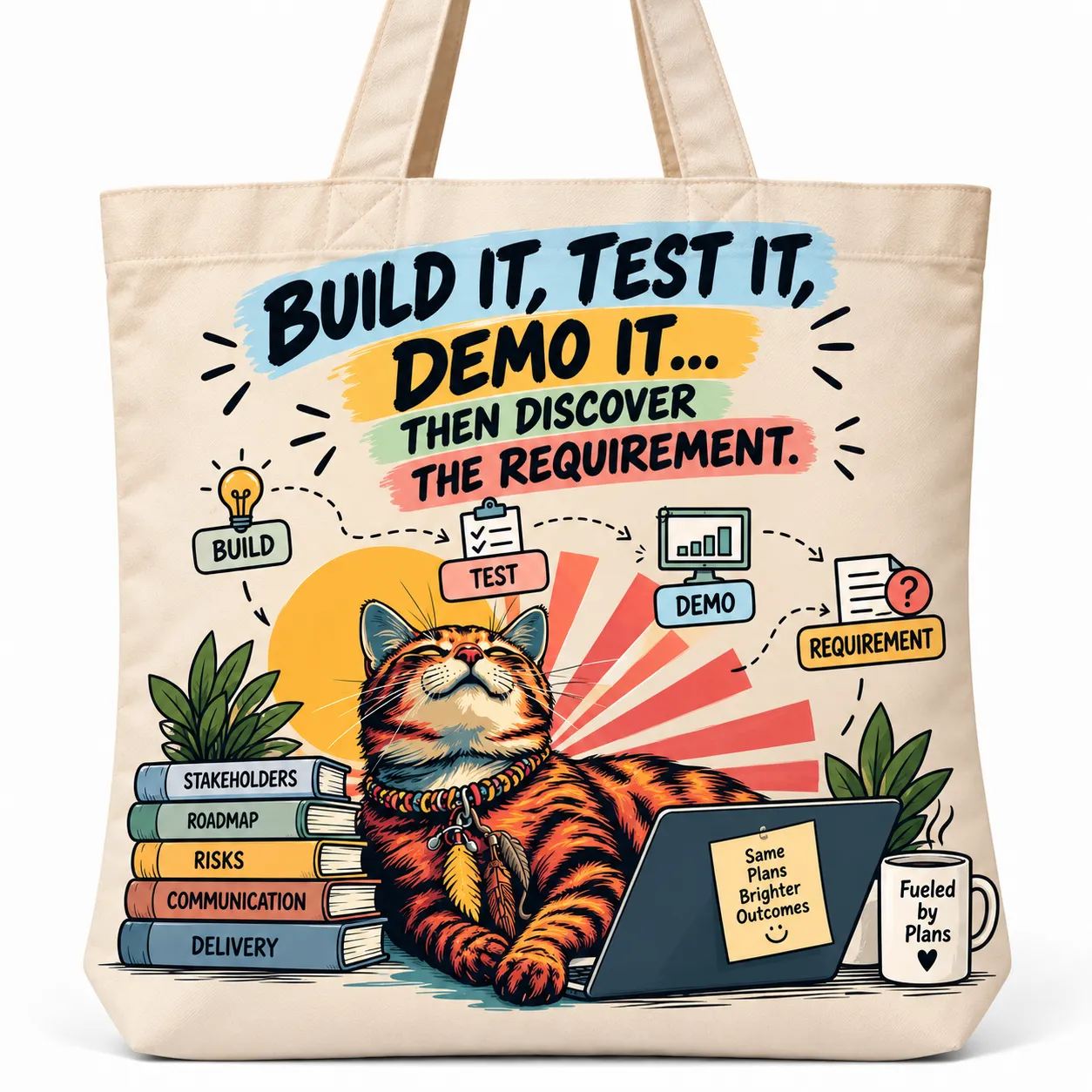 Build It Test It Demo It Then Discover the Requirement Business Analyst Tote Bag