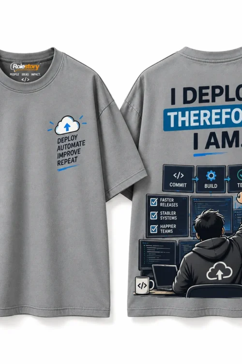 I Deploy Therefore I Am DevOps T-Shirt