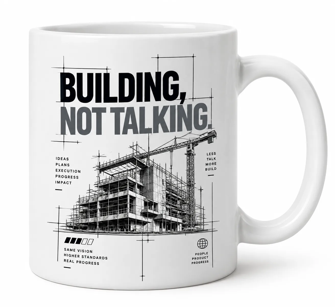 Building Not Talking Founders Coffee Mug