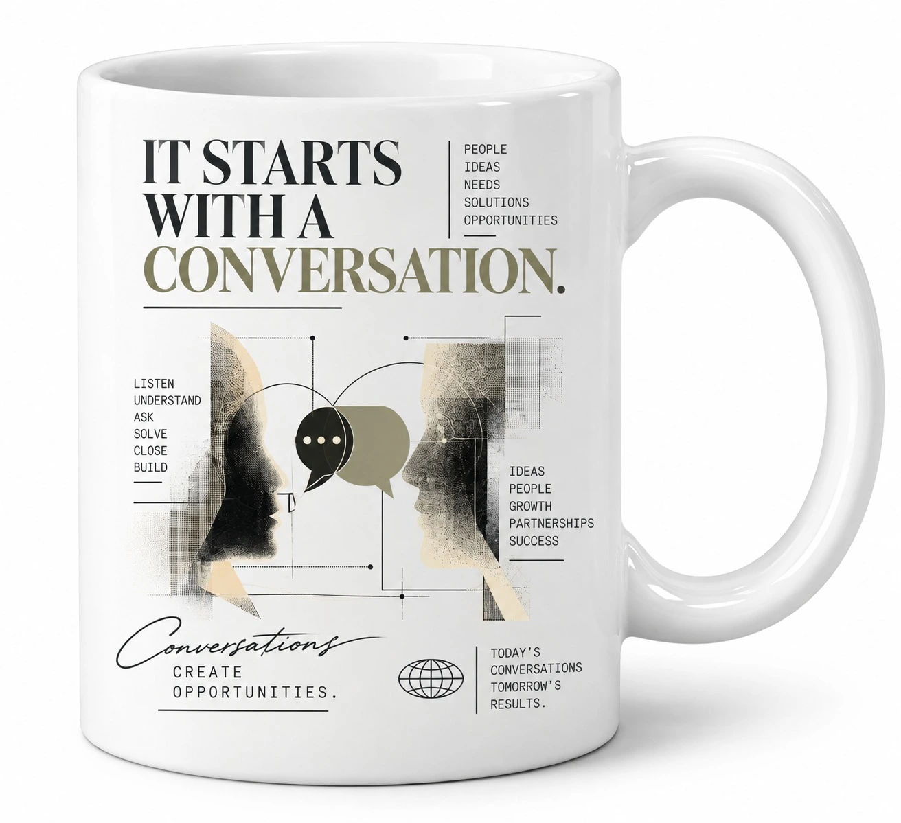 It Starts With a Conversation Sales Coffee Mug